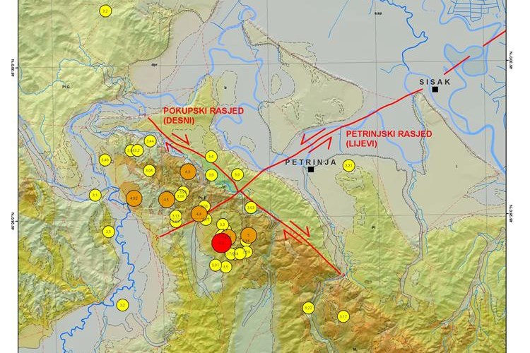 Slika /slike/Opcenito/potres-Sisak-Petrinja/Slika 1. Geološka karta područja Petrinje i Siska s naglašenim glavnim rasjedima.jpg